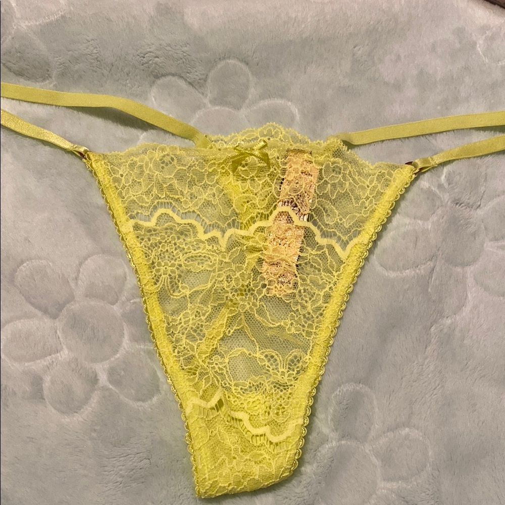 Yellow Lace Thong